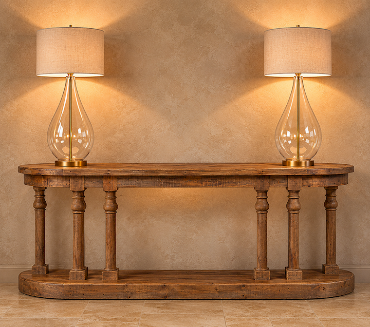 AMBER GLASS TEARDROP TABLE LAMP 43x45x92cm